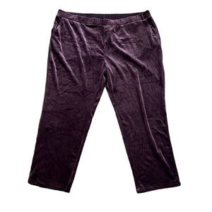 LOGO by Lori Goldstein Plumb Velour Pull-on Elastic Waist Jogger Pants 2X Petite